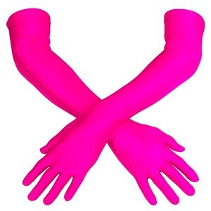 Long Gloves Women Fancy Satin Gloves. Sexy Satin Gloves, Hot pink. Party gloves.
